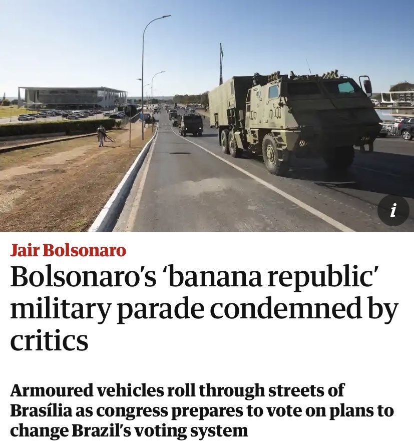 The Guardian chama ato de Bolsonaro de ’desfile da República de Bananas’