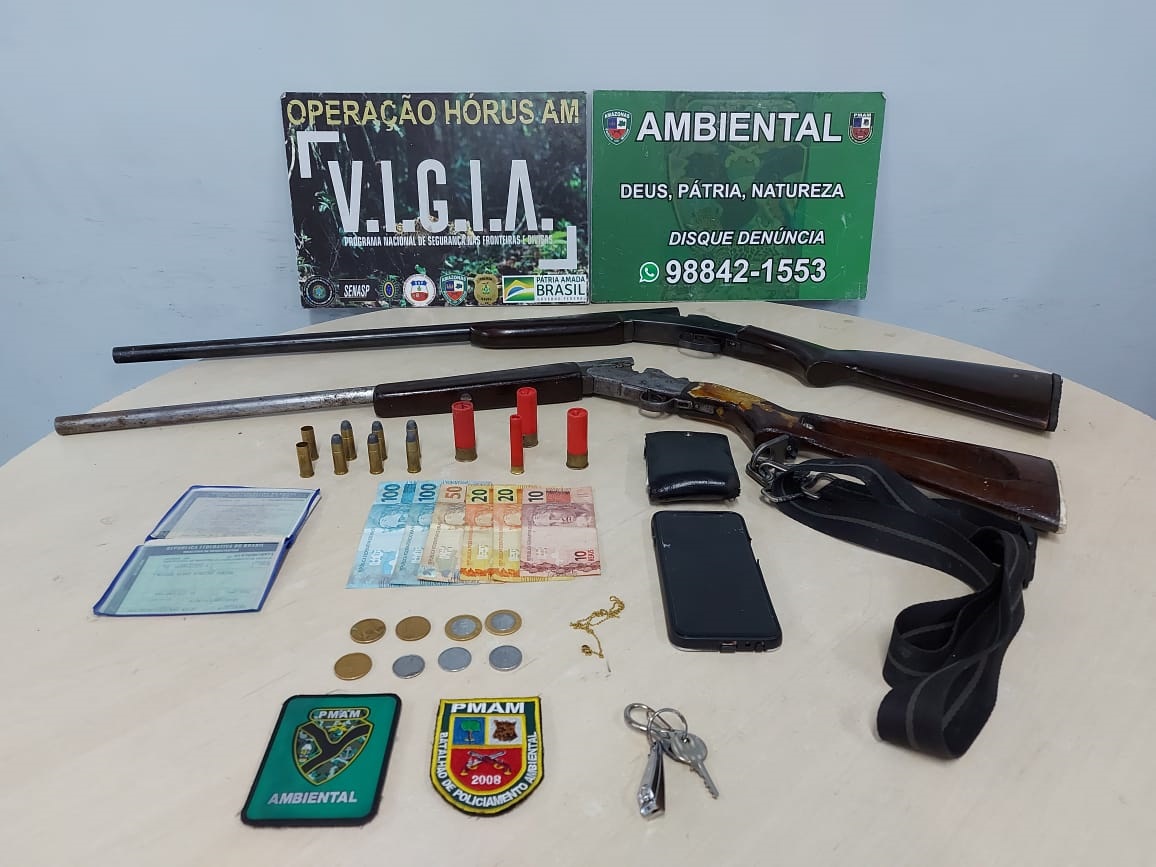 Após denúncia de desmatamento, homem é preso com armas de fogo em Manaus 