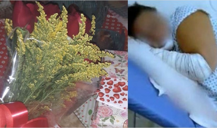 Mulher fica ferida após receber buquê de flores com bomba 