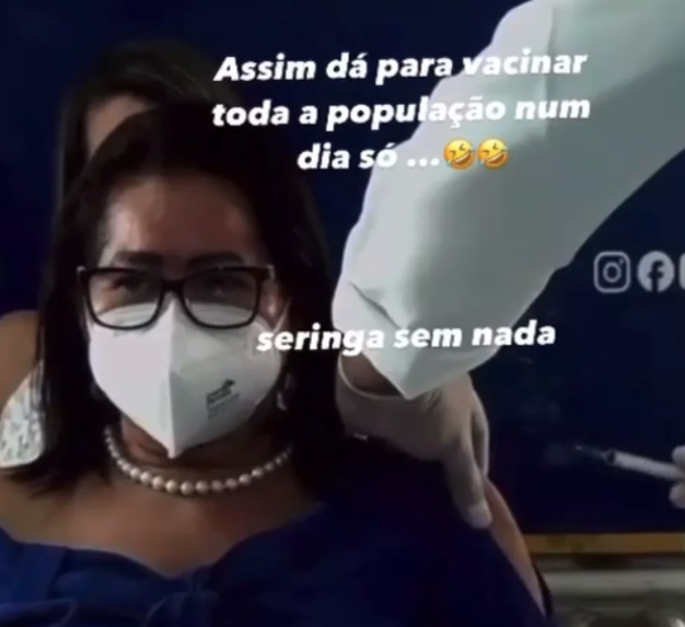 É fake vídeo que mostra mulher sendo vacinada com seringa vazia no Ceará