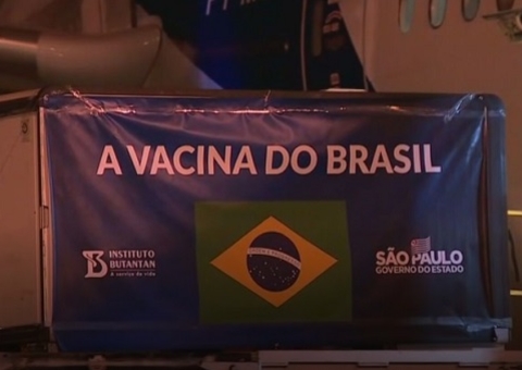 Avião com insumos para 8,6 milhões de doses da CoronaVac chega ao Brasil