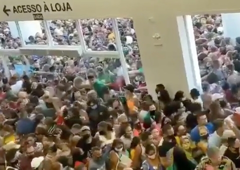 Vídeo registra intensa aglomeração em abertura de loja no Pará