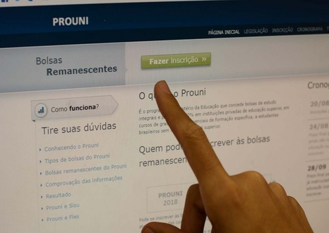 Começam hoje inscrições para bolsas remanescentes do Prouni