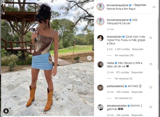 Bruna Marquezine e Enzo Celulari adotam gata juntos: 'nossa filha'