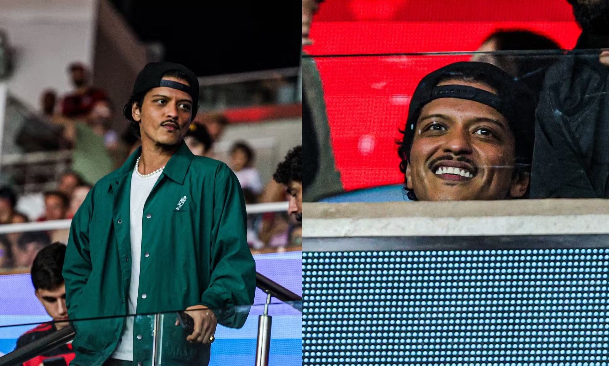 Bruno Mars assiste Fla x Flu no Maracanã acompanhado de Rosé, do Blackpink