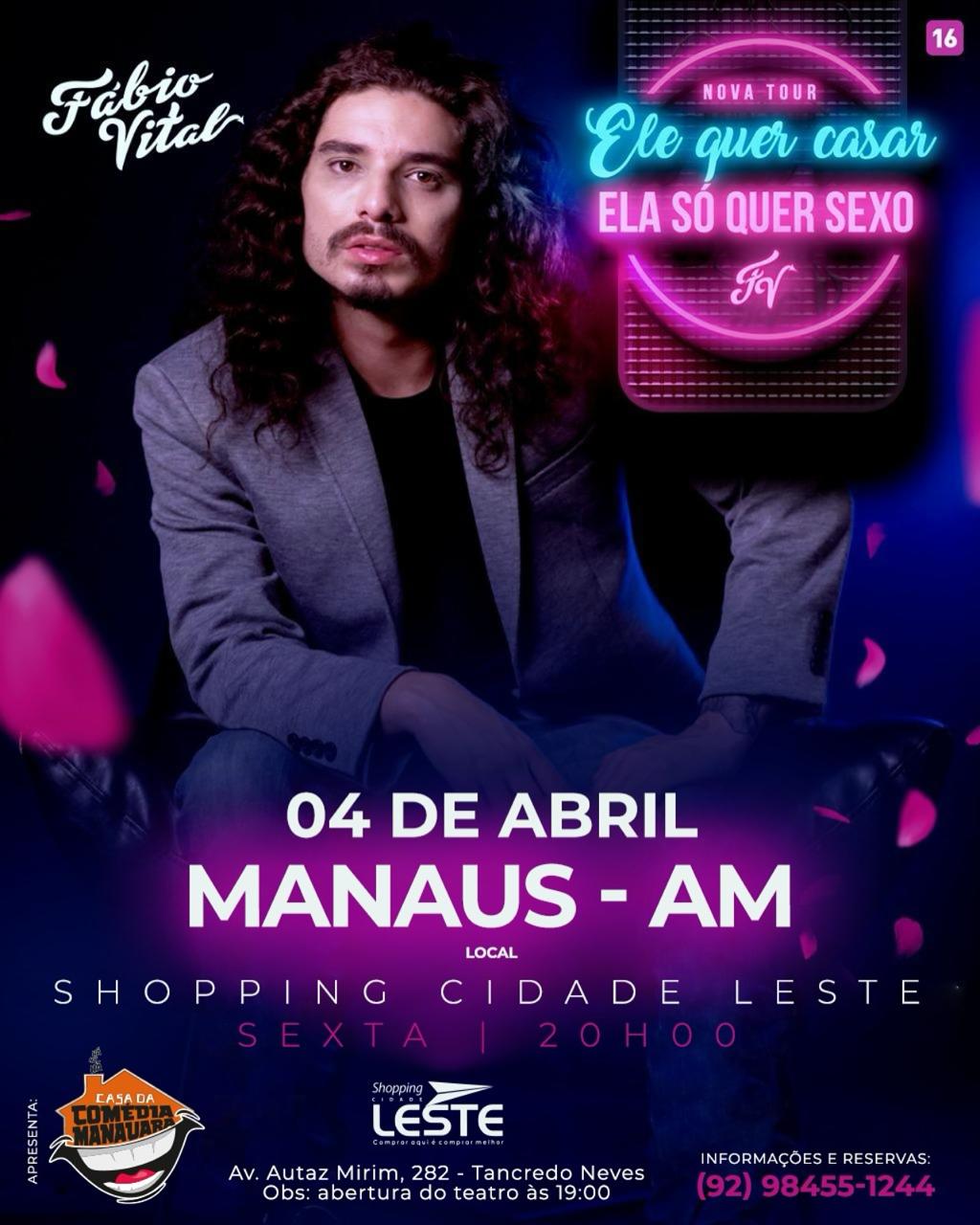 Fábio Vital traz seu stand-up de humor inteligente para Manaus