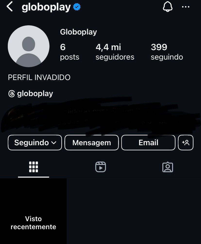 Globoplay tem perfil no Instagram hackeado