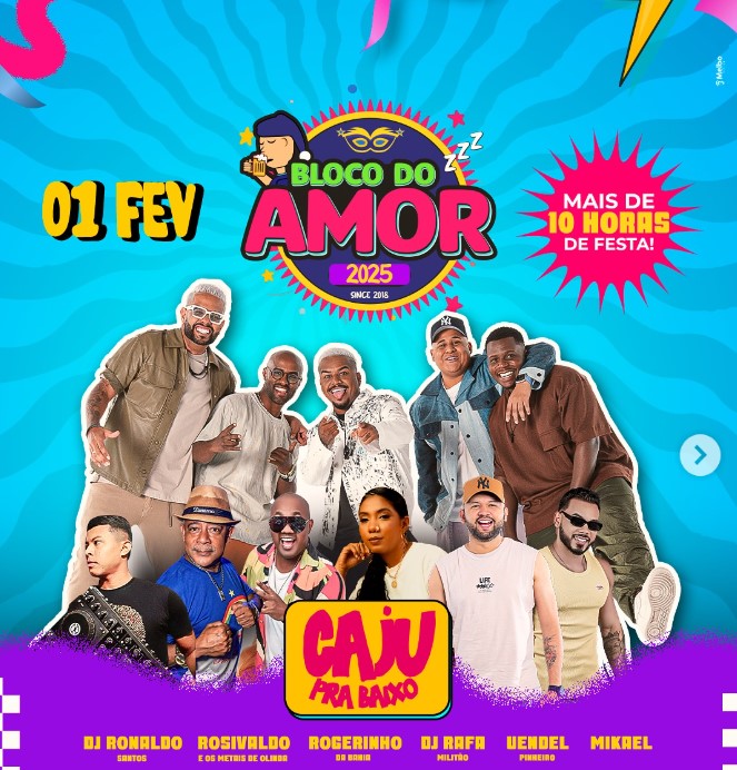 'Caju pra Baixo' agita Bloco do Amor 2025 em Manaus