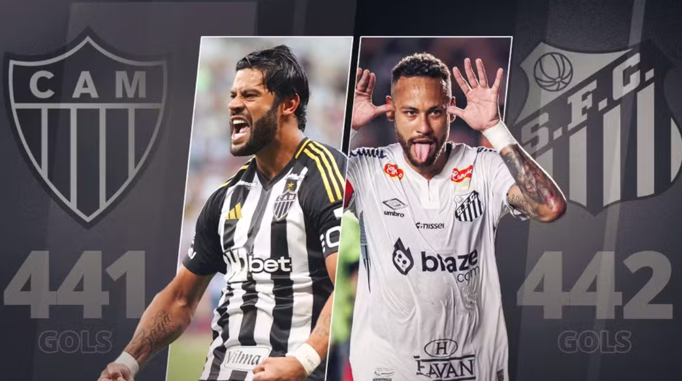 Santos x Atlético-MG: Neymar e Hulk se enfrentam pela 1º vez