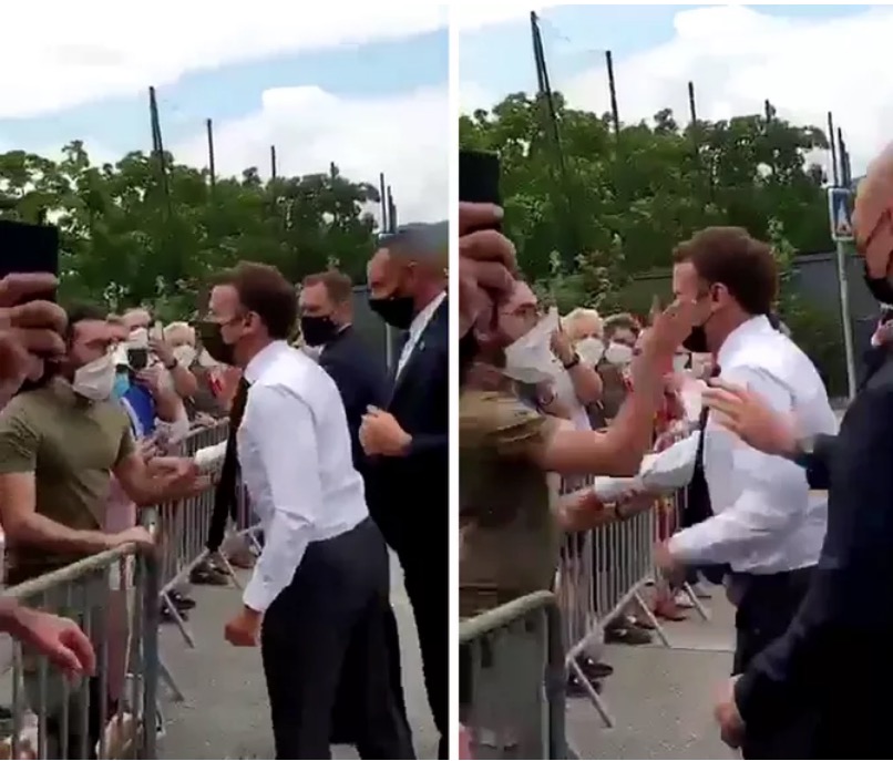 Presidente da França, Emmanuel Macron leva tapa no rosto; vídeo