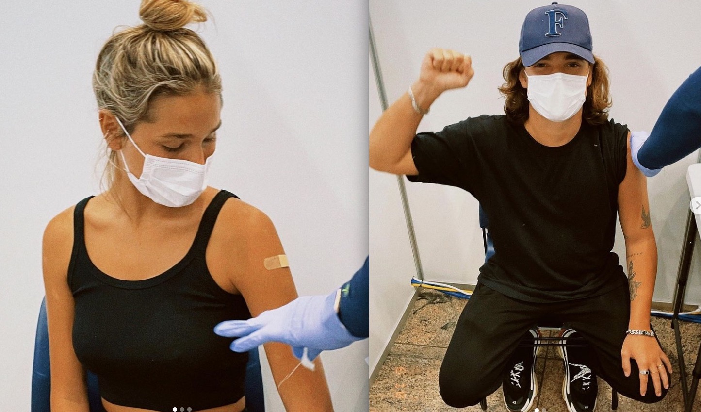 Sasha Meneghel e marido tomam vacina contra covid 