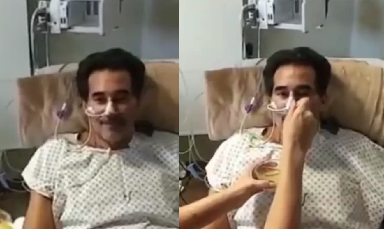 Luciano Szafir aparece em vídeo se alimentando pela 1ª vez em uma semana