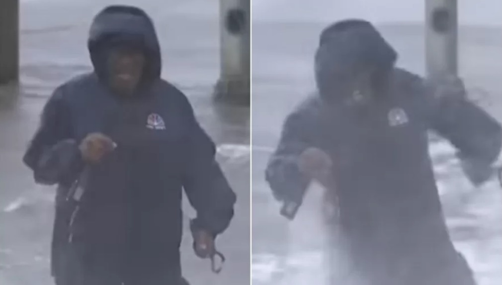 Repórter é atingido por Furacão Ida ao vivo e preocupa espectadores; vídeo