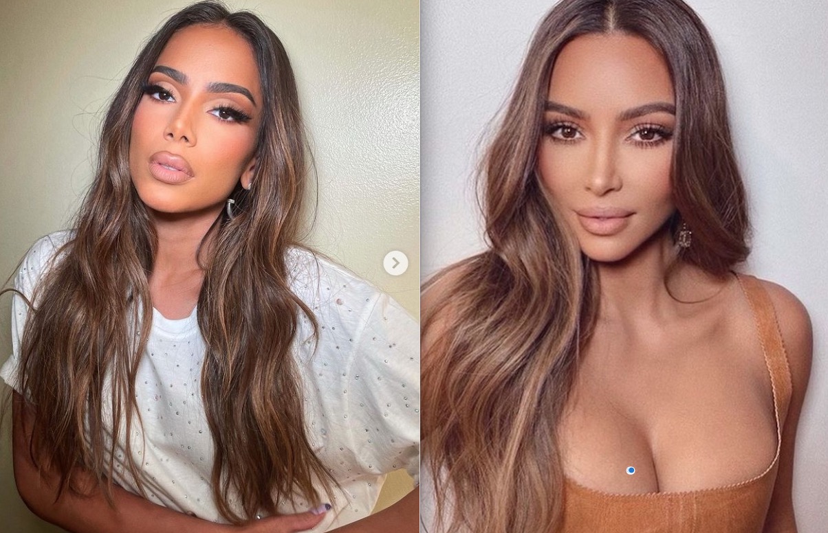 Anitta surge maquiada e é confundida com Kim Kardashian 