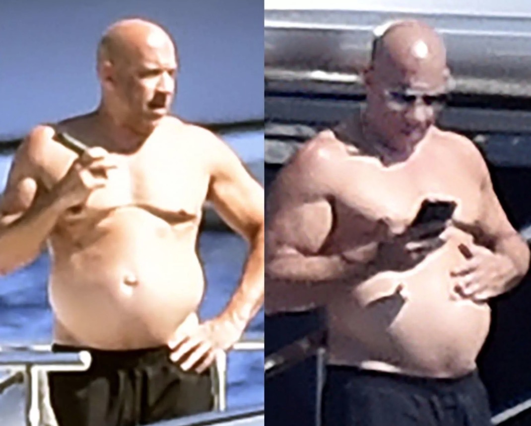 Vin Diesel choca ao aparecer com barriga saliente em passeio de iate  