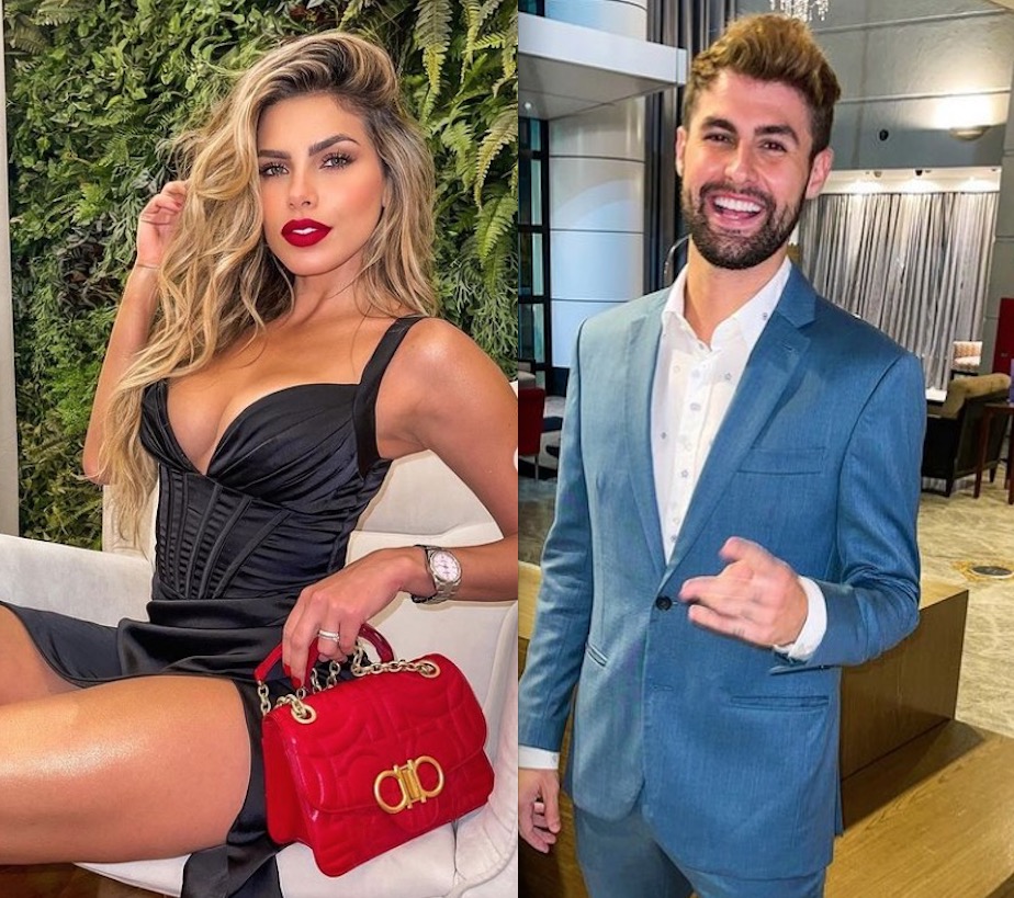 Rezende e Erika Schneider trocam beijão em festa de Flay, vídeo