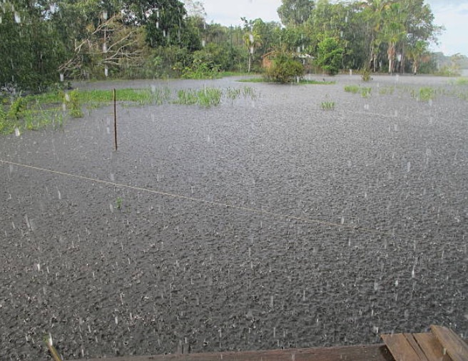 Muro desaba e forte chuva causa transtornos em Manaus