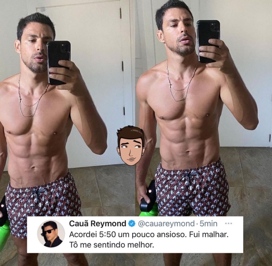 Cauã Reymond mostra 'tanquinho' pós-treino e internet vai à loucura 