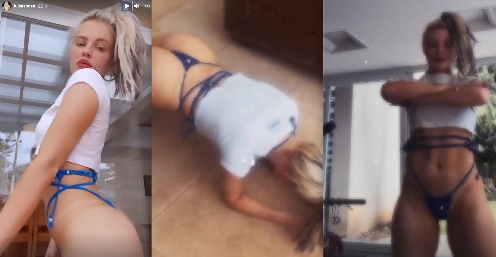 Vídeo: Luísa Sonza malha de biquíni fio-dental e deixa seguidores babando