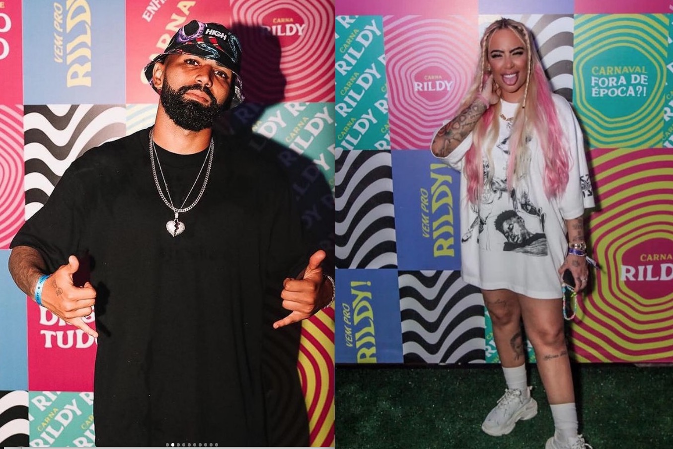 Gabigol e Rafaella Santos são vistos aos beijos em festa de Carnaval 