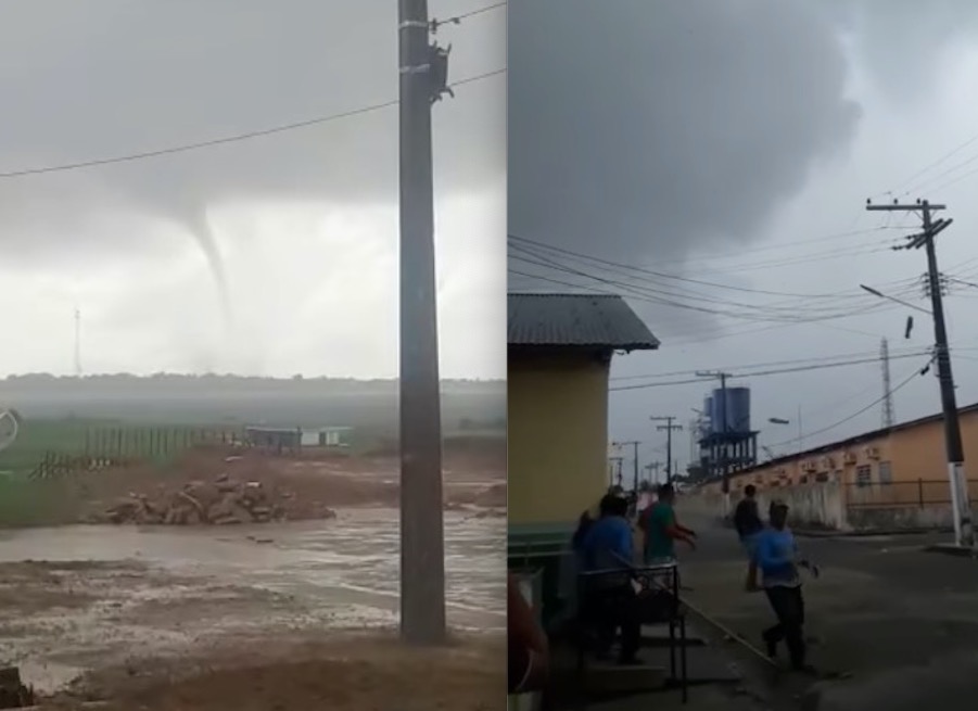 Tromba d'água assusta moradores e causa prejuízos no Amazonas; Vídeos