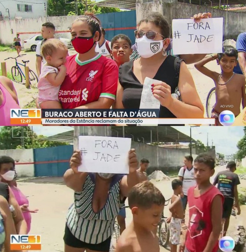 Reportagem da Globo é ‘invadida’ com pedido ‘Fora Jade’ e cena viraliza