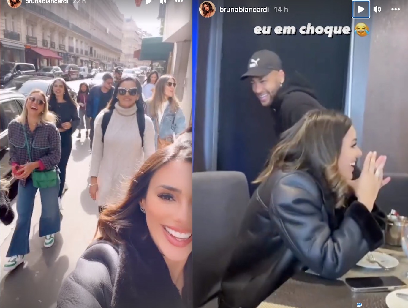 Neymar surpreende Bruna Biancardi e leva amigas da namorada para Paris