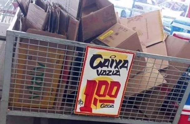 Supermercado do Pará cobra R$ 1 por caixa de papelão e foto viraliza nas redes sociais