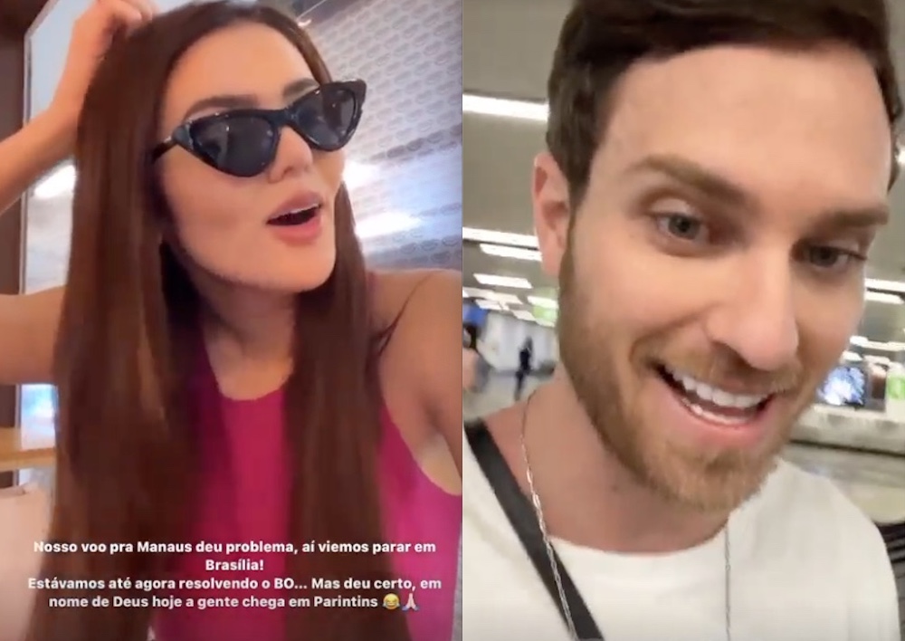 Rumo a Parintins, ex-bbbs Eslô e Lucas Bissoli passam perrengue em voo