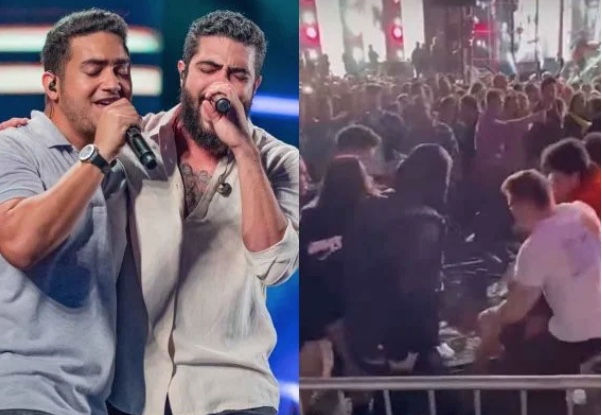 Vídeo: briga generalizada faz Henrique & Juliano encerrar show