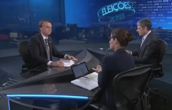 Jair Bolsonaro volta à TV Globo para entrevista no Jornal Nacional 