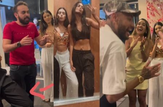 Neymar é flagrado com modelo brasileira no colo durante festa em Paris