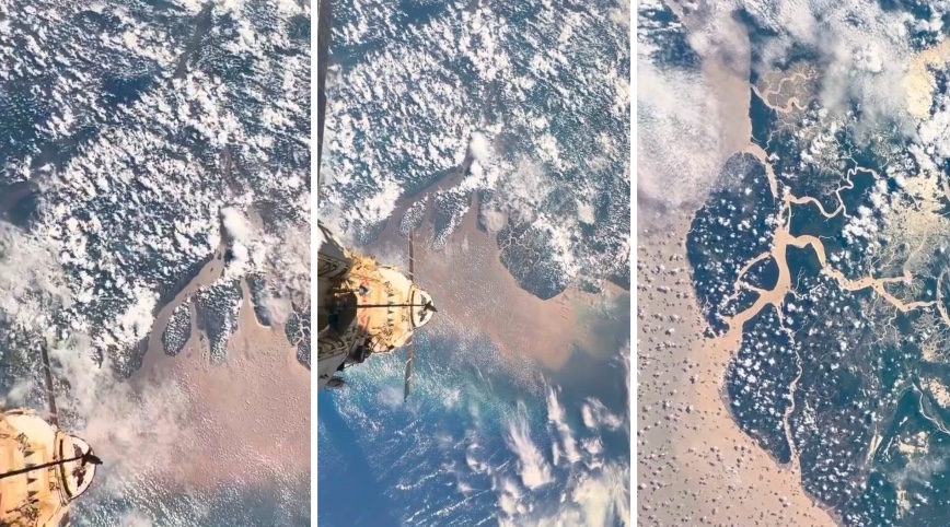 Cosmonauta compartilha imagens do rio Amazonas vistas do espaço 
