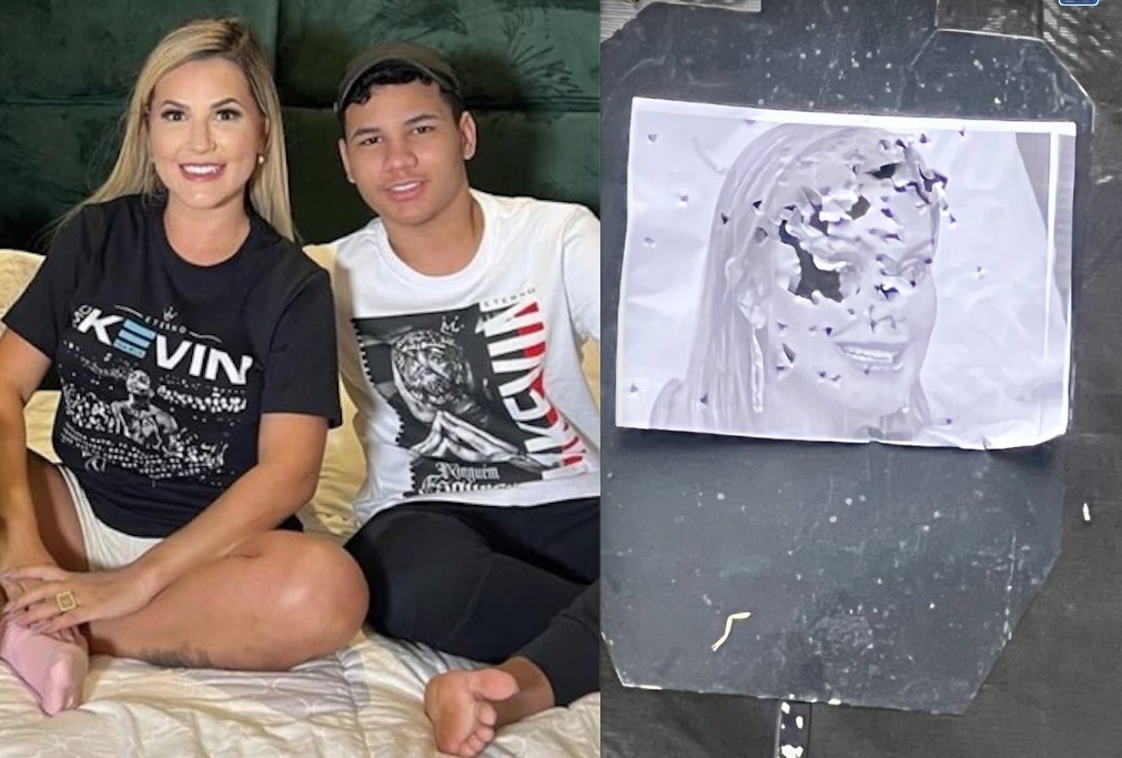 Filho de Deolane usa foto de Deborah e outras peoas em treinamento de tiro 