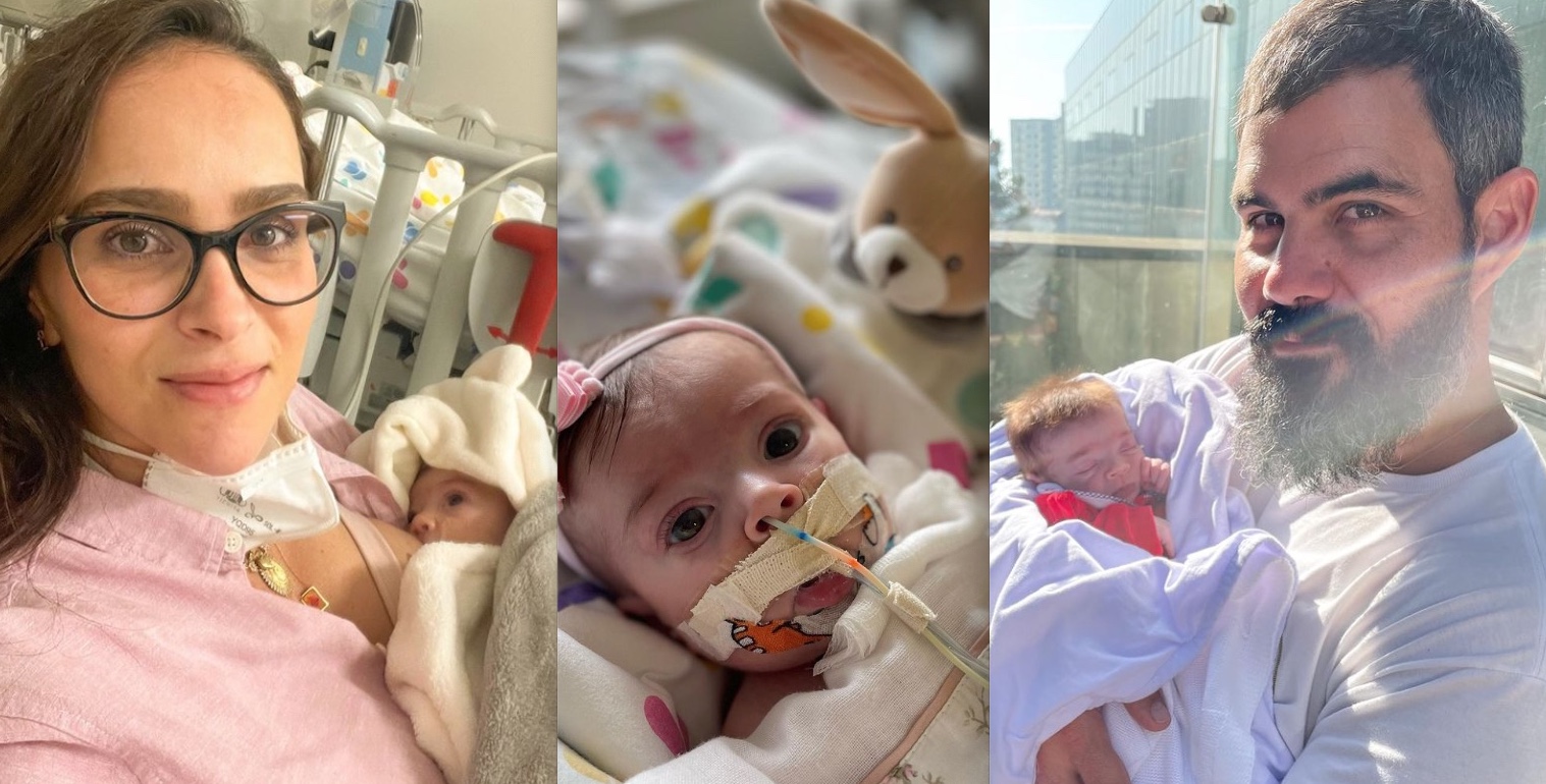 Filha de Juliano Cazarré, de 3 meses, passará por quarta cirurgia 