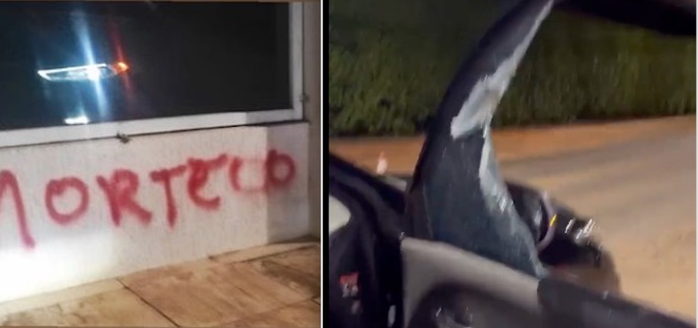 Carro de ex-mulher de Bolsonaro é apedrejado e casa é pichada 