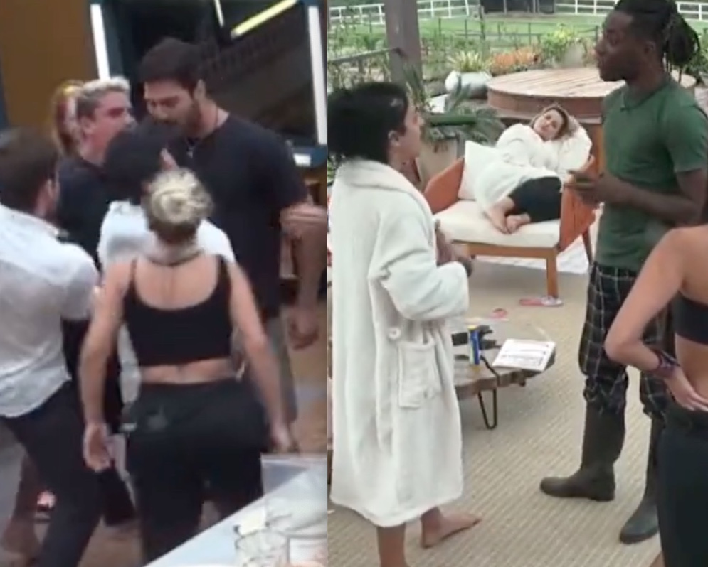 Vídeos: A Fazenda tem briga generalizada, xingamentos e quase agressão 