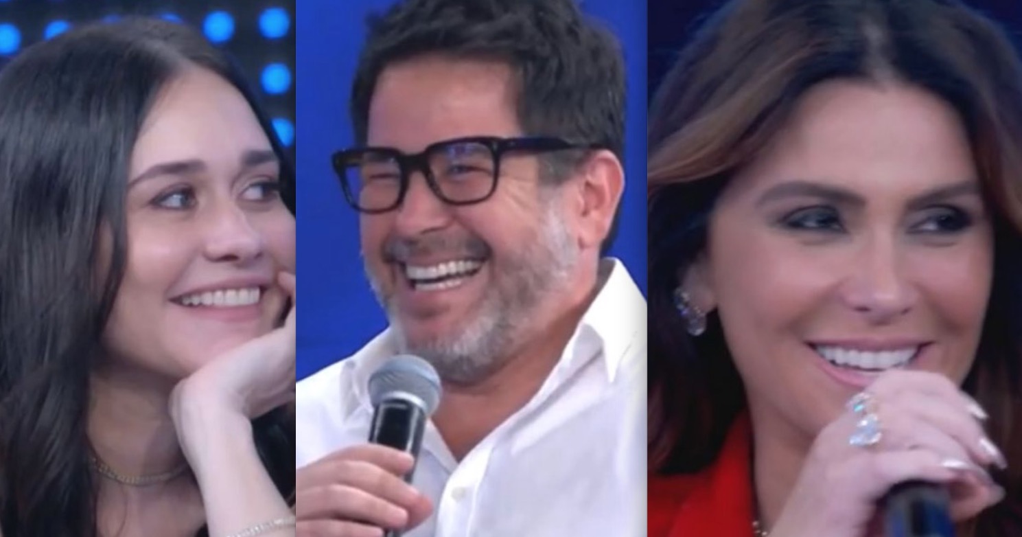 Murilo Benício encontra ex-esposas, fica constrangido e público se diverte com casos de família