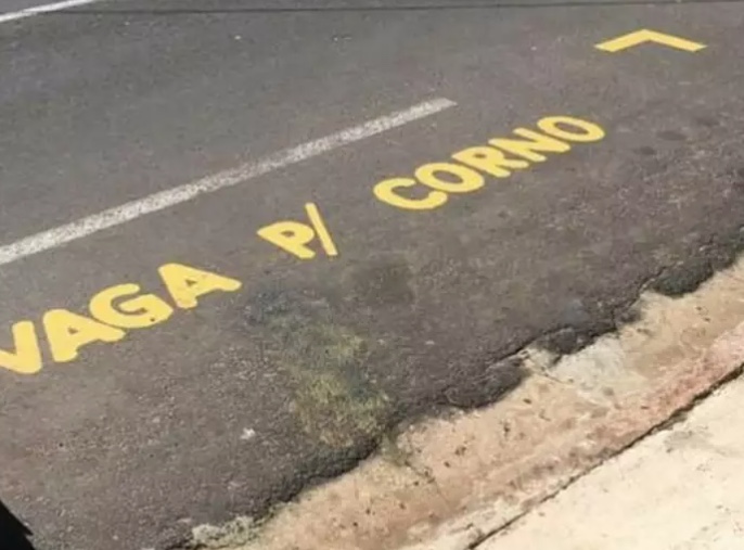 Homem cria 'vaga para corno' para quem estacionar na frente de sua garagem