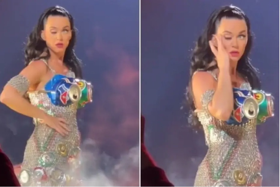 Katy Perry não consegue abrir um dos olhos durante show; vídeo 