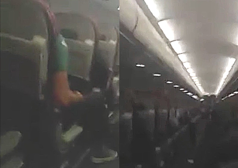 Avião tem bico destruído por tempestade e passageiros entram em pânico durante voo; vídeo