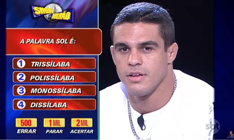 Erro de Vitor Belfort no ‘Show do Milhão’ viraliza após fake news