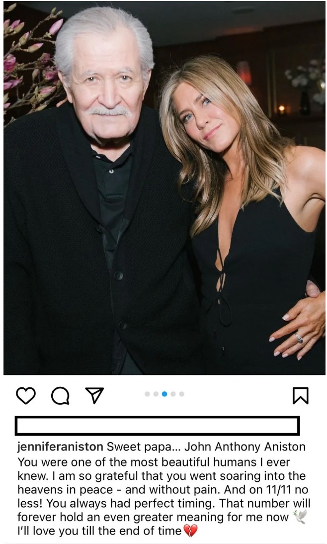 Pai de Jennifer Aniston, ator John Aniston, morre aos 86 anos