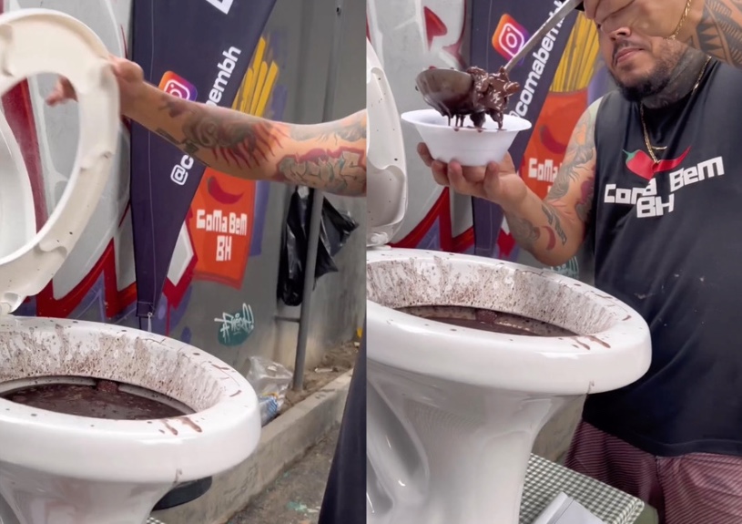 'Feijoada no vaso': Evento que serve comida na privada viraliza na internet