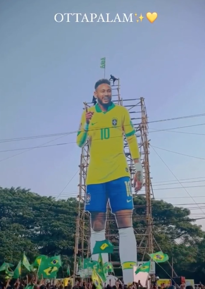 Indianos montam Neymar de 30 metros para torcer para o Brasil