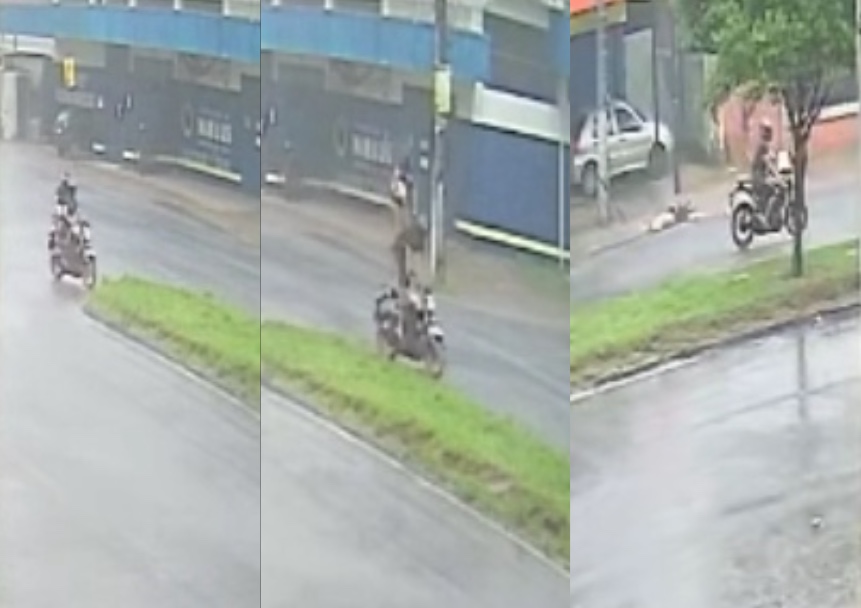 Carro 'fecha' motocicleta e mulher é arremessada durante acidente em Manaus