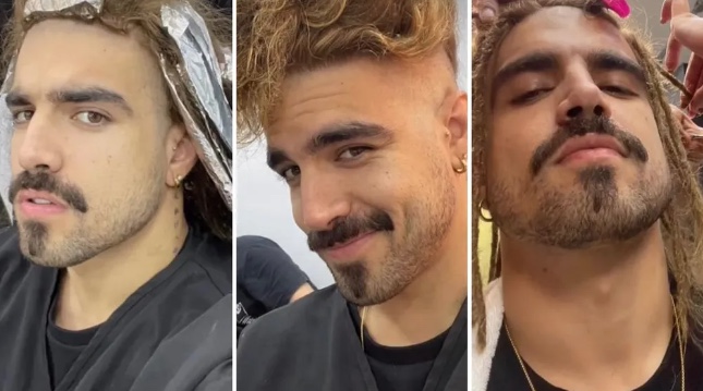 Caio Castro surge com mudança radical no cabelo para o Réveillon 