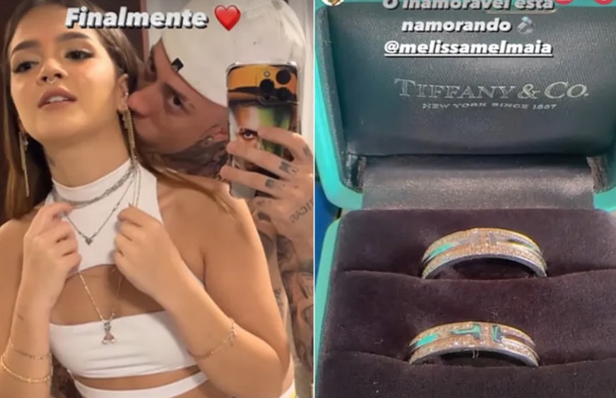 Mel Maia e MC Daniel oficializam namoro com aliança de R$ 33 mil 