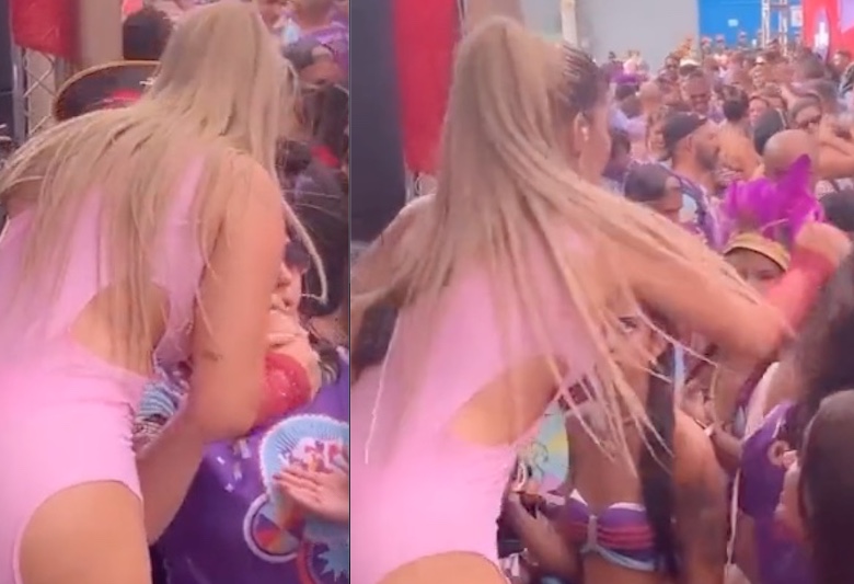 Vídeo: Cantora dá cascudo em mulher na plateia após briga por microfone