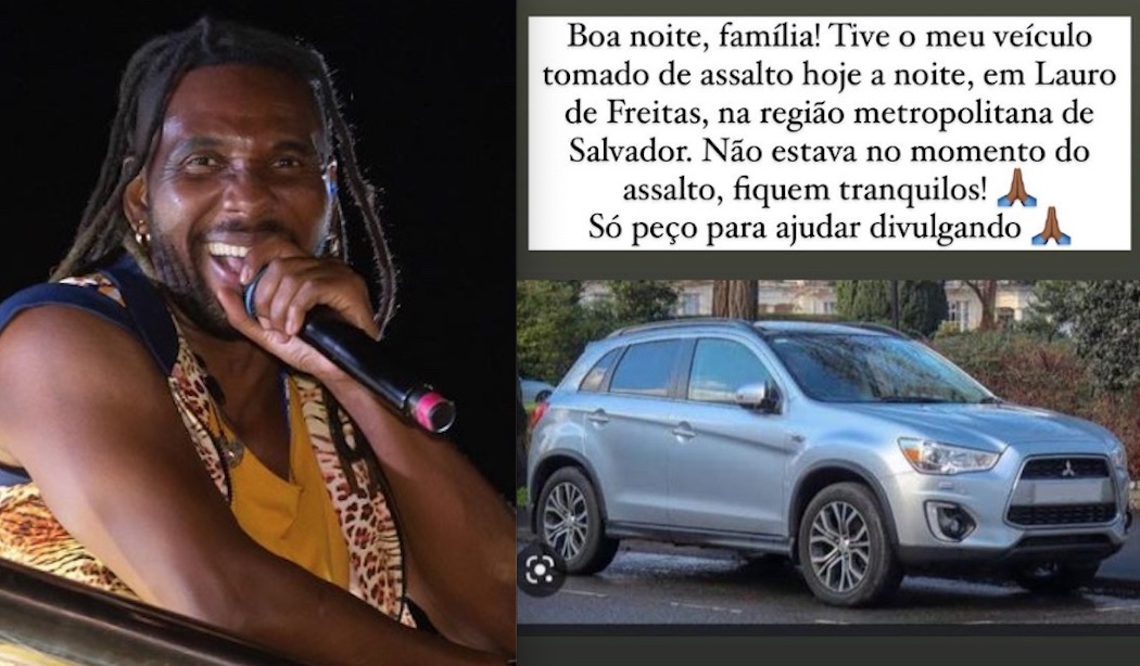 Beto Jamaica, do É o Tchan, tem carro roubado na Bahia e faz apelo 